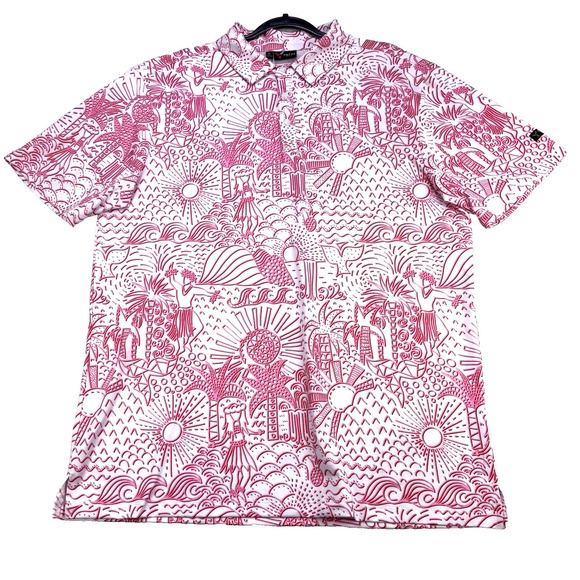 Yatta Golf Other - Yatta Golf Shirt Mens‎ XL Shaka Life Hawaiian Tropical Hula Performance Polo